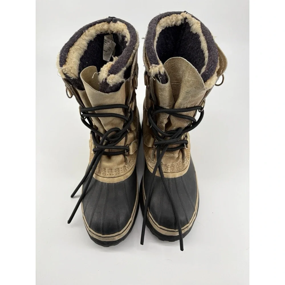 Vintage Sorel Caribou Boots Womens Size 9 Leather Waterproof MADE IN CANADA